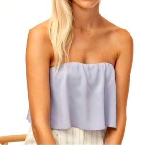 Wilfred strapless chiffon flowy top